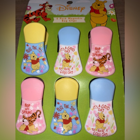 🆕💜 Disney Winnie the Pooh Bag Clips Set of 6 Tigger Food Storage Clips NWT - Picture 3 of 4